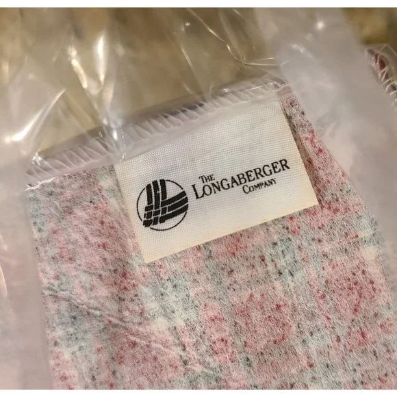 Set of 3 Longaberger Basket Liner Red Green Plaid & Plastic Liner - Picture 5 of 6